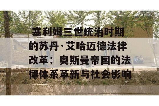  塞利姆三世统治时期的苏丹·艾哈迈德法律改革：奥斯曼帝国的法律体系革新与社会影响